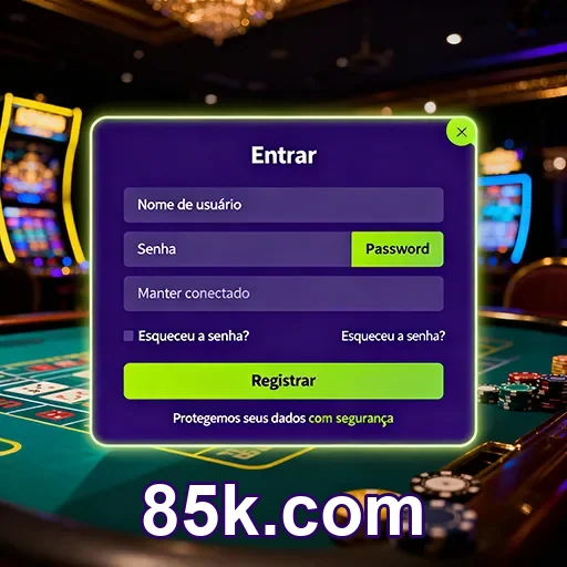 Tela de ajuda e recuperação de acesso no 85k.com